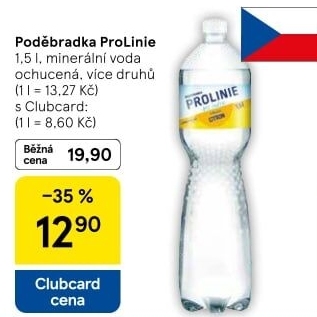 Ochucená voda Poděbradka Prolinie