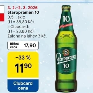 Pivo světlé výčepní 10° Staropramen