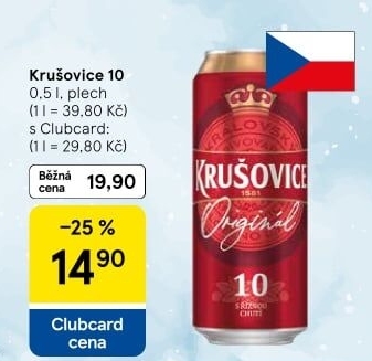 Pivo světlé výčepní Originál Královská 10° Krušovice