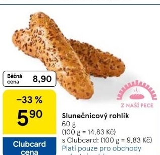 Slunečnicový rohlík