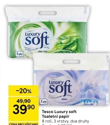 Toaletní papír 3vrstvý Luxury Tesco