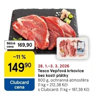Vepřová krkovice bez kosti Tesco