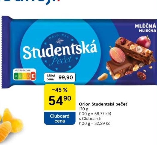Čokoláda Studentská pečeť Orion