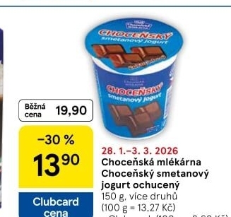Jogurt smetanový ochucený Choceňský