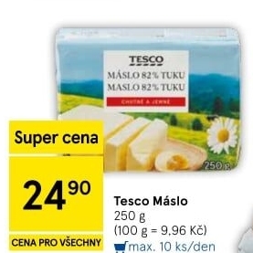 Máslo Tesco