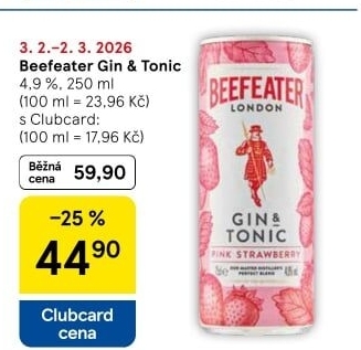 Míchaný nápoj Beefeater Gin a Tonic