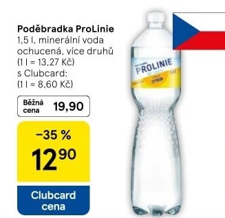 Ochucená voda Poděbradka Prolinie