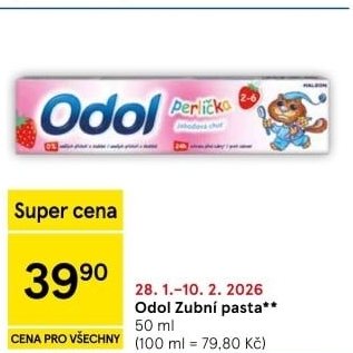 Pasta na zuby dětská Perlička Odol