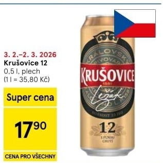 Pivo světlý ležák Královský 12° Krušovice