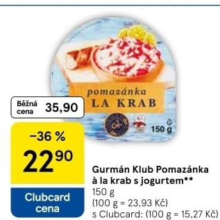 Pomazánka a la krab s jogurtem Gurmán klub