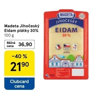 Sýr Eidam Jihočeský 30% Madeta