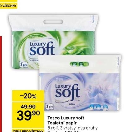 Toaletní papír 3vrstvý Luxury Tesco