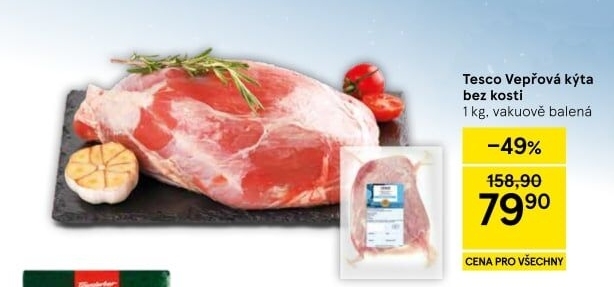 Vepřová kýta bez kosti Tesco