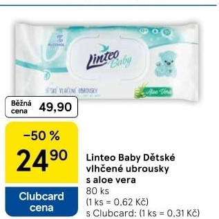 Vlhčené ubrousky dětské Linteo Baby