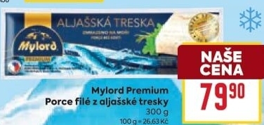 Aljašská treska filé bez kosti mražené Premium Mylord