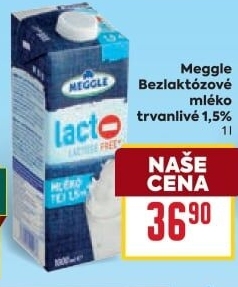 Mléko trvanlivé bez laktózy Meggle - 1,5% polotučné