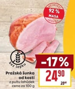 Šunka pražská od kosti nejvyšší jakosti