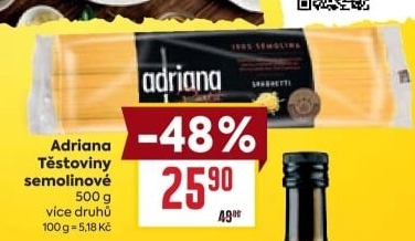 Těstoviny semolinové Adriana