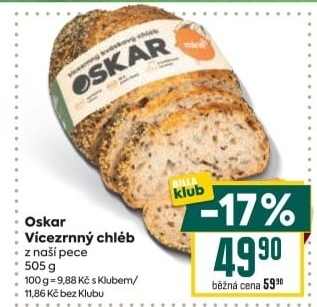 Chléb kváskový vícezrnný Oskar Minit