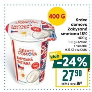 Zakysaná smetana 18% Srdce Domova