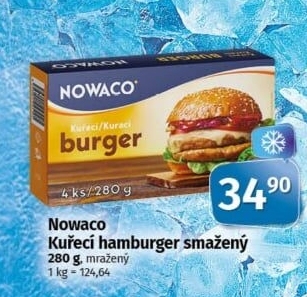 Hamburger kuřecí mražený Nowaco