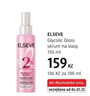 Bezoplachové sérum na vlasy Glycolic Gloss Elséve L'