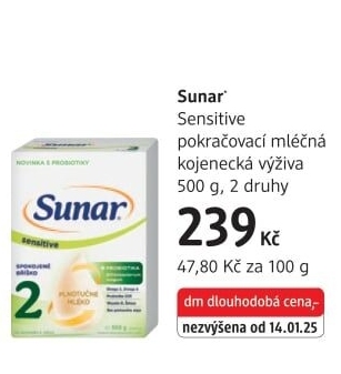 Kojenecká výživa Sunar Sensitive