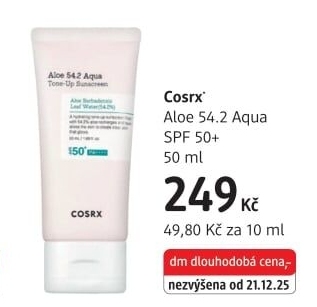Krém na opalování Aloe 54,2 Aqua SPF 50+ COSRX