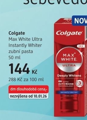 Pasta na zuby Max White Ultra Instantly Whiter Colgate