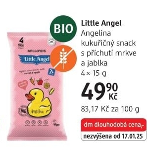 Snack bez lepku pro děti bio Angelina Little Angel