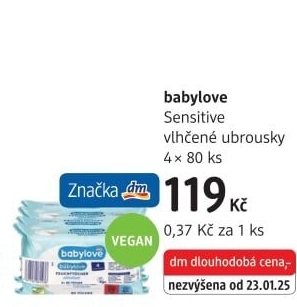 Vlhčené ubrousky dětské Babylove