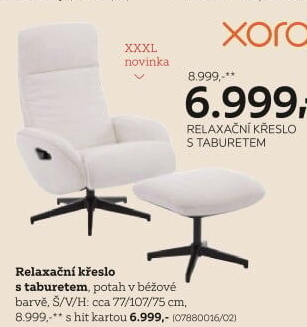 RELAXACNÍ KŘESLO S TABURETEM