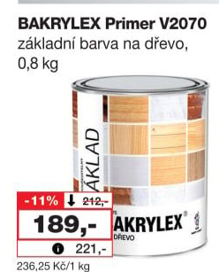 Barva na dřevo základní Primer Bakrylex Barvy a laky Hostivař