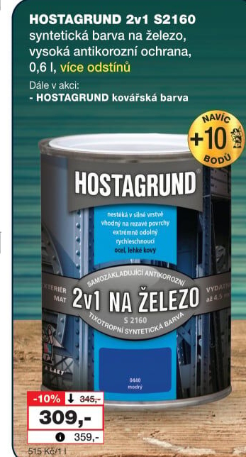 Barva na kov 2v1 na železo Hostagrund