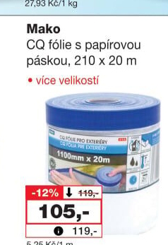 CQ fólie interierová s papírovou páskou Mako