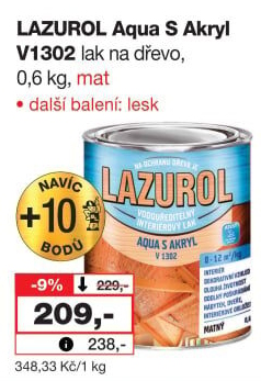 Lak na dřevo Aqua s akryl Mat Lazurol