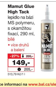 Lepidlo Mamut Glue Den Braven