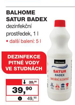 Sanitární kapalina Satur Badex Balhome