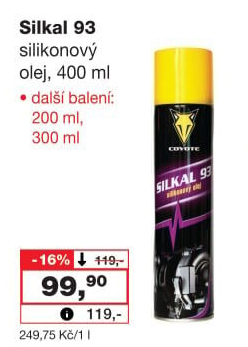 Silikonový olej Silkal Coyote