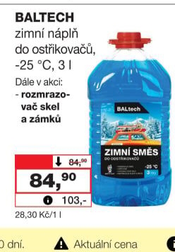 Směs do ostřikovačů zimní Baltech