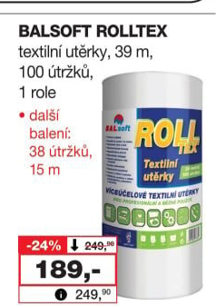 Textilní utěrky Rolltex BALsoft
