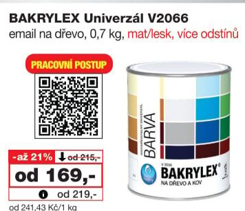 Univerzální email Bakrylex Lesk Barvy a laky Hostivař