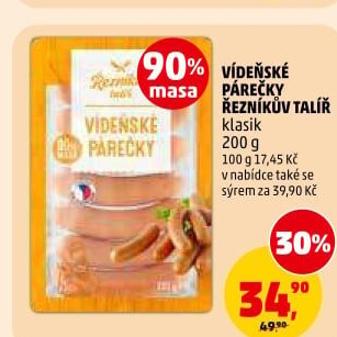 Párky vídeňské Řezníkův talíř