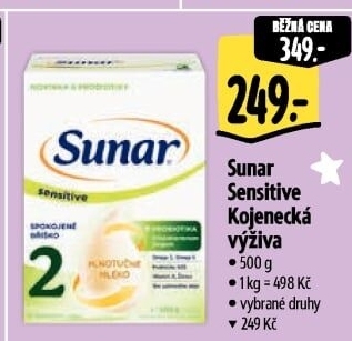 Kojenecká výživa Sunar Sensitive