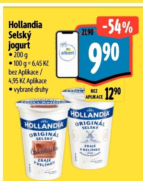 Ochucený jogurt selský Hollandia