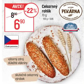 Celozrnný rohlík
