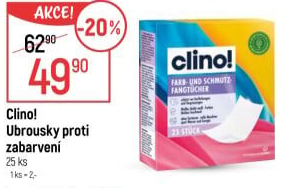 Ubrousky proti zabarvení prádla Clino!