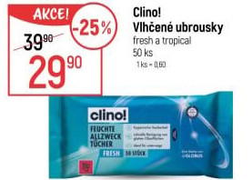 Vlhčené ubrousky Clino!