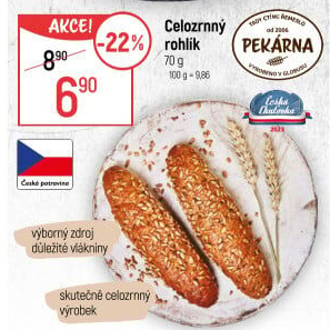 Celozrnný rohlík
