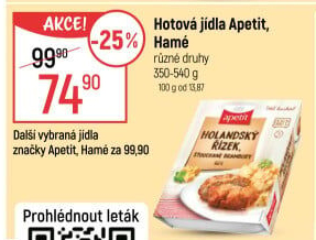 Holandský řízek se šťouchaným bramborem Apetit